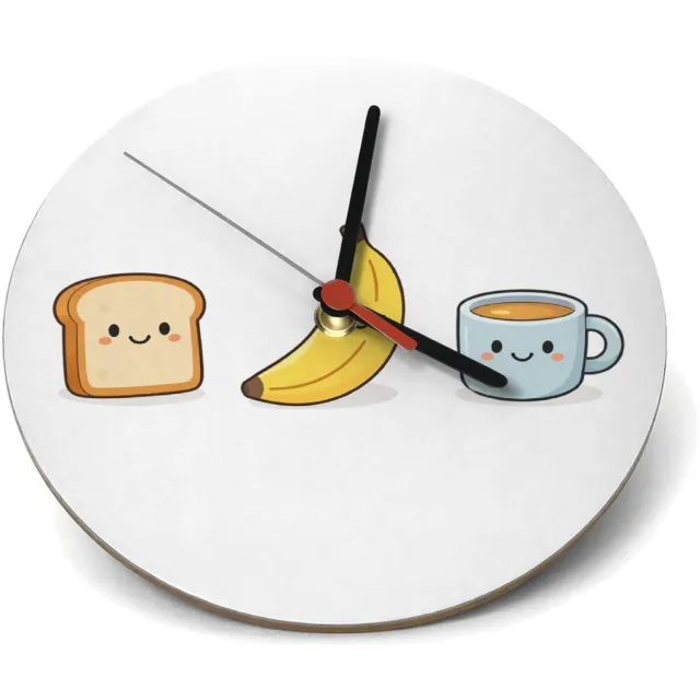 Mr Cadeautjes Klok rond Ø 19 - design Rustige ontbijtprint met een speelse centrale boodschap en d | cadeau Wit
