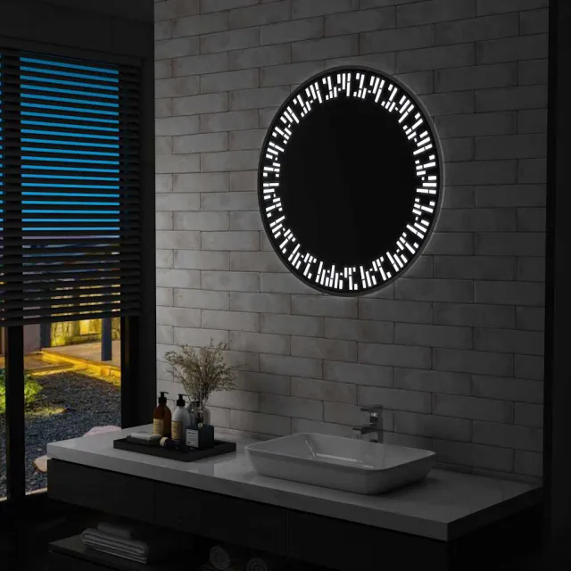 vidaXL Badkamerspiegel LED 80 cm Zilver