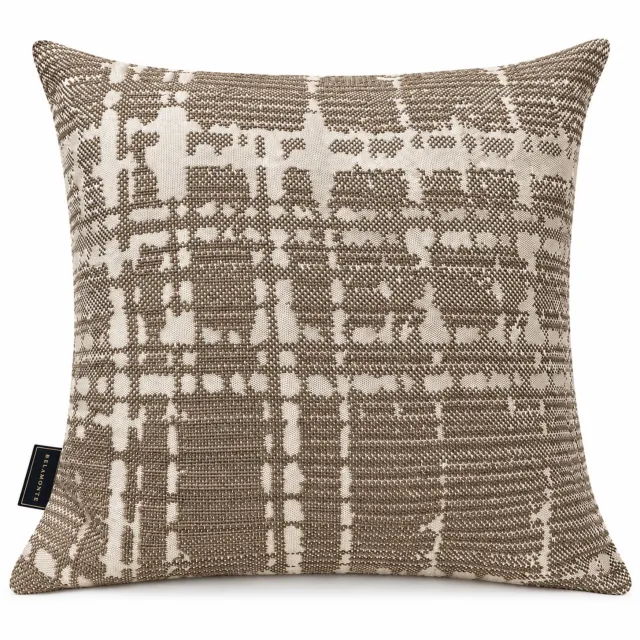 Belamonte Kenzo Sierkussen 45 x 45 cm Beige Bruin Luxe Geweven Sierkussen Beige, crème en bruin