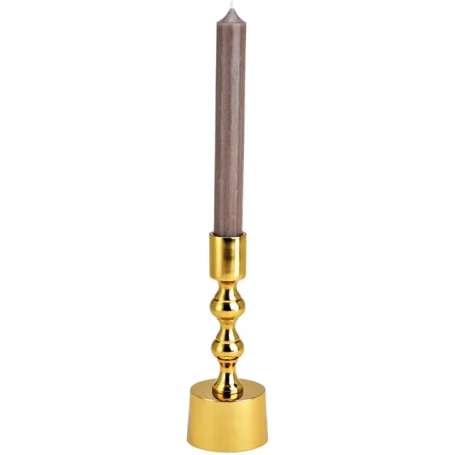 Radey's Kandelaar Goud - Dinerkaarsen - Set van 2 - 6x17x6 cm