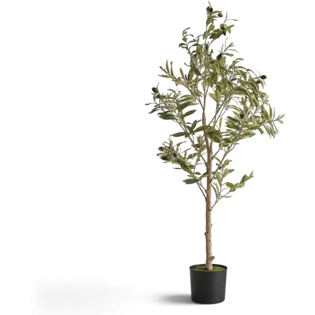 Indore Home Indore Silva Kunst Olijfboom 120 cm – Realistische Kunstplant Olijfboom – Kunstboom voor Binnen – Groen