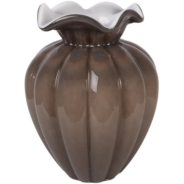 Clayre & Eef Vaas Ø 16x21 cm Bruin Glas