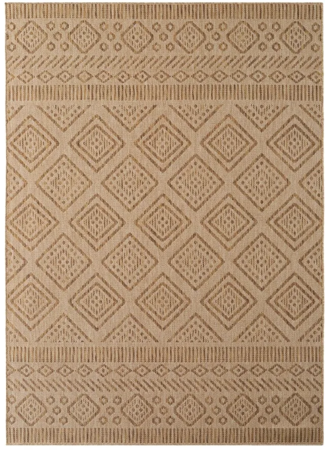 Dutch XXL Buitenkleed | Mira | Ruiten | Beige | Buitentapijt | Tuintapijt