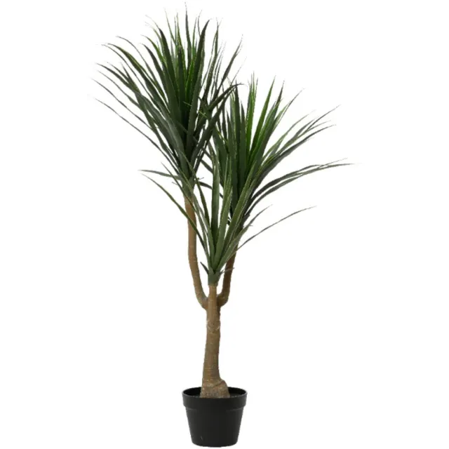 HEM Levensechte Kunstplant Dracaena 120 cm – Levensechte Groene Kunstboom met Pot – Hoogwaardige Kamerplant voor Interieurdecoratie