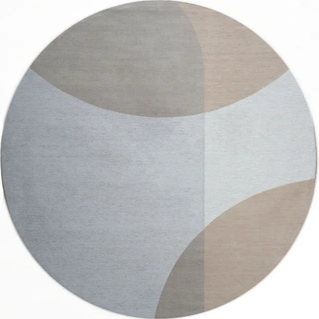 Veer Carpets Vloerkleed Eli Beige ø160 cm - Design Vloerkleed met Organisch Patroon – Modern / Scandinavisch Interieur