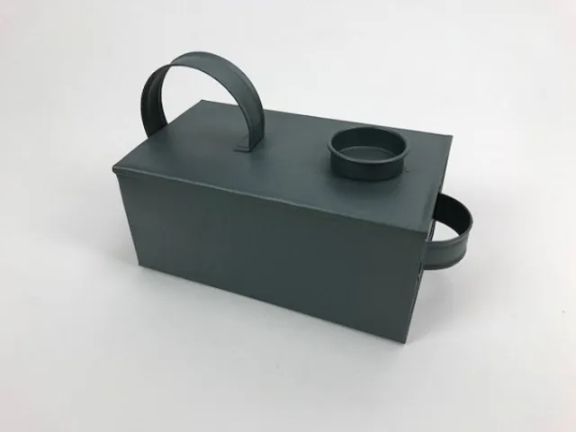 Joni's Kandelaars - match candle holder | t.light |bleu grey| 22x10x12cm | 40mm zwart