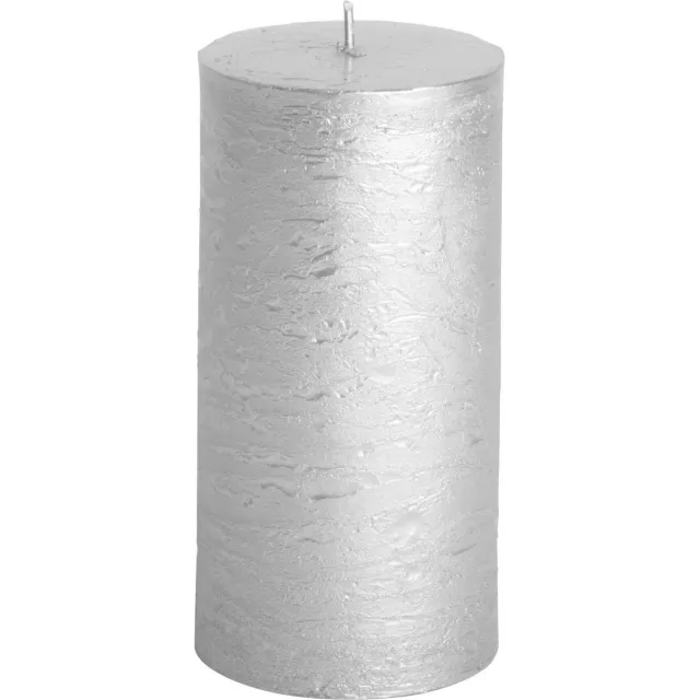 Gusta Rustieke kaars ø7x14cm zilver - Gusta®