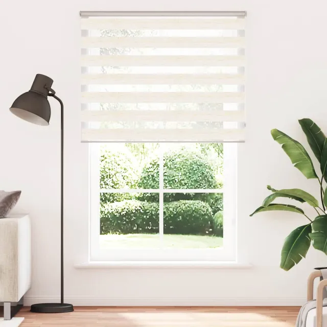 vidaXL Zebra rolgordijn 140x200 cm stofbreedte 135,9 cm marmerbeige beige