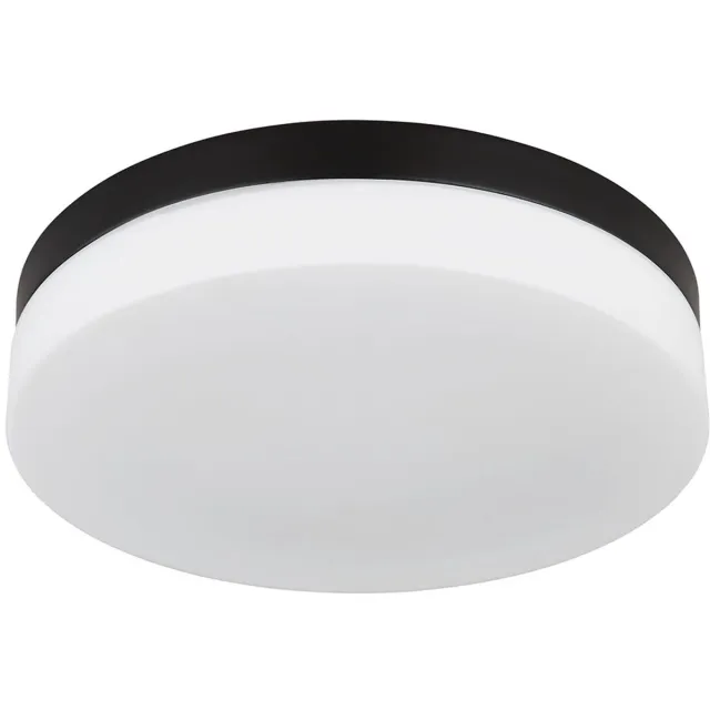 Globo Lighting Plafondlamp badkamerlamp terraslamp buitenlamp balkonlamp weerbestendig IP44, aluminium glas zwart, 3x E27 fitting, DxH 30x6,5 cm