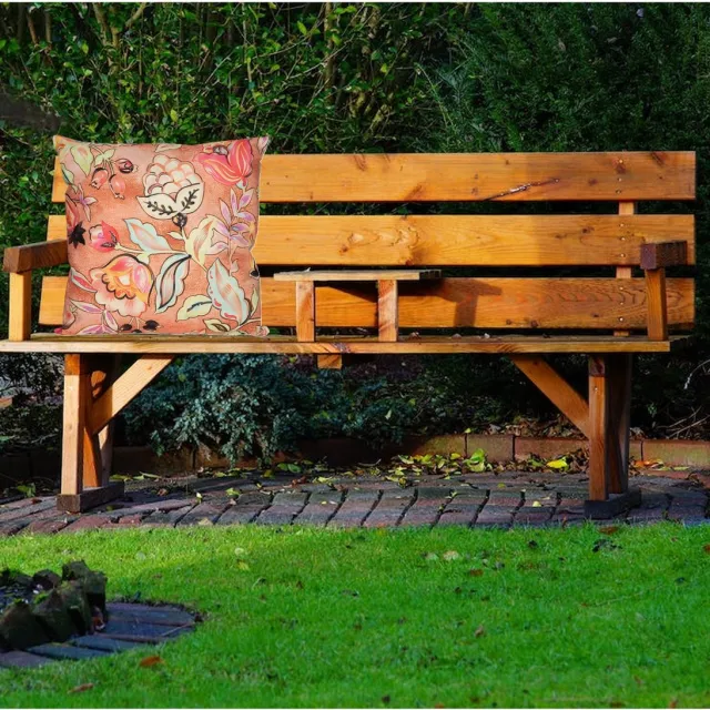 Anna's Collection Sierkussen voor binnen en buiten - wild flowers - terracotta - 45 x 45 cm - tuinkussen Terracotta bruin