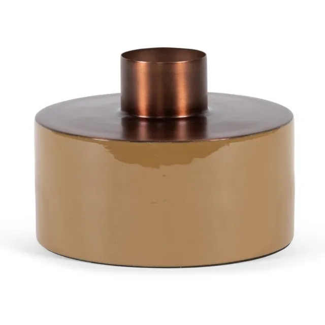 Dekocandle Vaas Enamel Mustard - Ø 26 x 19 cm - Metal - Dekocandle Geel