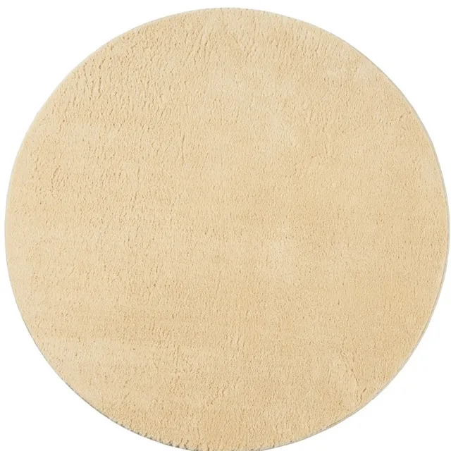 TapisTrend Harig tapijt Goud 120 cm rond Effen, wasbaar, antislip vloerkleed met een zachte pool van 19 mm voor de woonkamer, slaapkamer en eetkamer