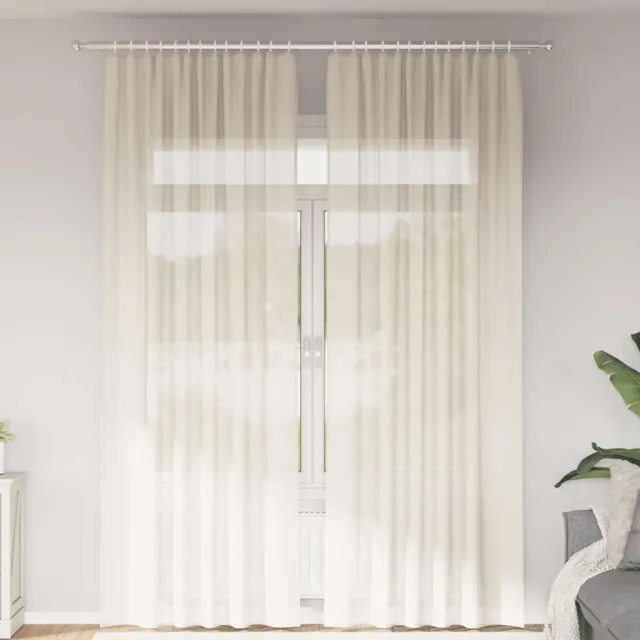 vidaXL Gordijnen voile met roedezakken 2 st crèmekleurig