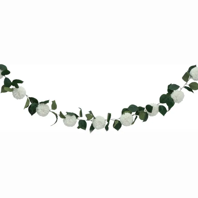 CHAKS Kunstbloem slinger dahlia's - 220 cm - wit - bruiloft versiering - guirlande - decoratie