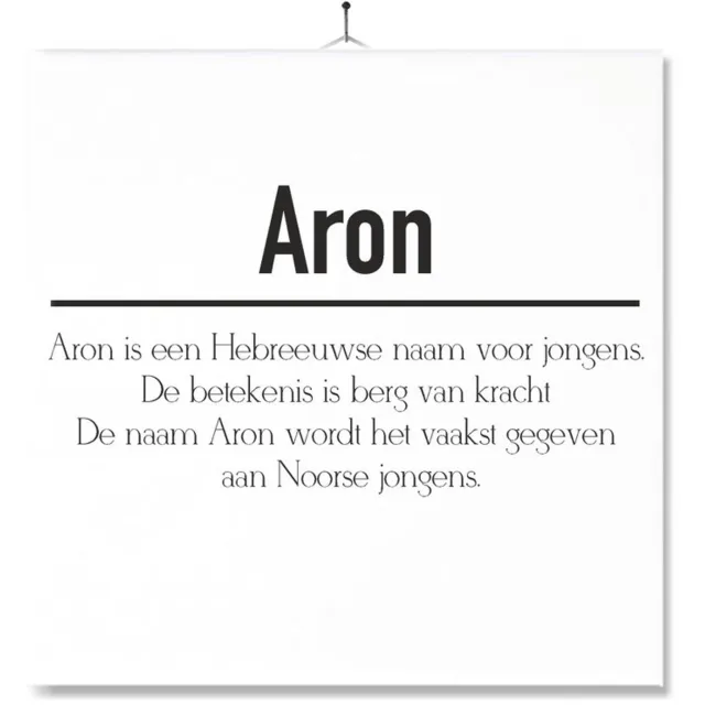 MC Living Tegel Met Opdruk | Betekenis | Kado | Cadeau | Met Naam - Aron Multi-Color