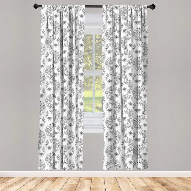 ABAKUHAUS Gordijnen – 2x75x175 cm – halfverduisterend – microvezel Zwart