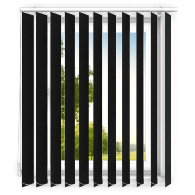 time4blinds verticale lamellen - verduisterende lamellen voor kantoorwerkplekken en voor thuis - Slaapkamer Jaloezieën - Keuken Jaloezieën - 170x255 cm - Zwart