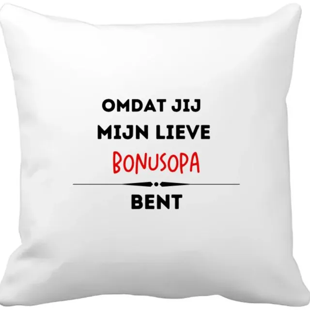 Akyol omdat jij mijn lieve bonusopa bent Kussen hoes - Opa - de liefste bonusopa - verjaardag - cadeautje voor opa - kado - geschenk - 40 bij 40 cm Multicolor