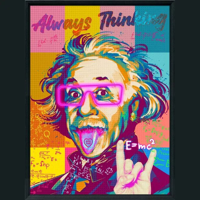 homebound by ky Schilderij met LED Electric Einstein Meerkleurig