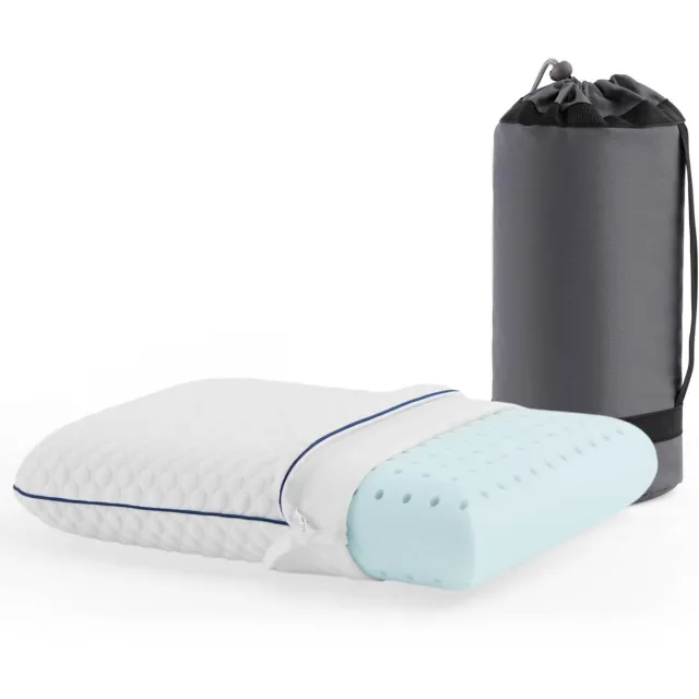 Imperatoris Gelkussen met Handtas - Gel Zitkussen - Gelkussen Zitten - Stuitkussen - Wigkussen - Stoelkussen - Orthopedisch - Traagschuim Kussen - 45.7 x 30.5 x 8.8 cm - Standaard - Blauw - van Imperatoris Wit