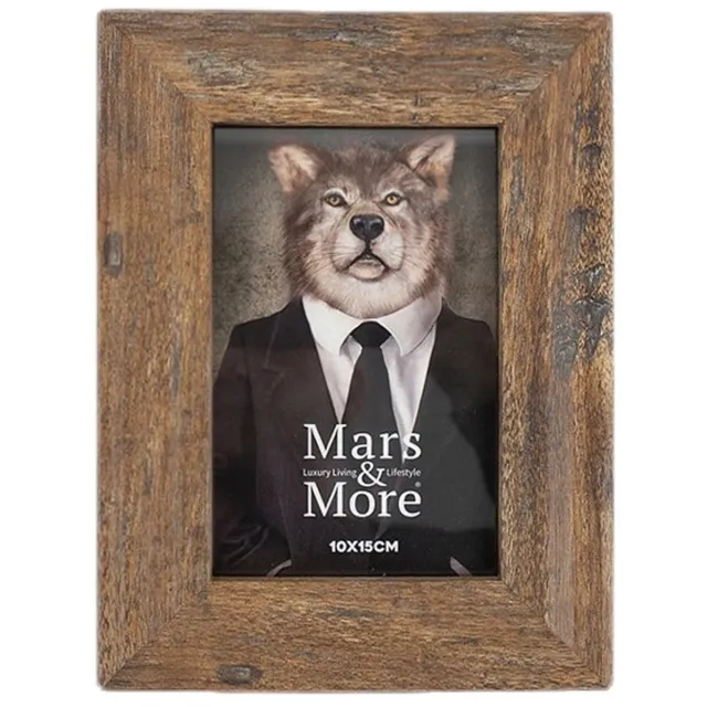 Mars & More fotolijst geprint hout natuur 10x15cm Bruin