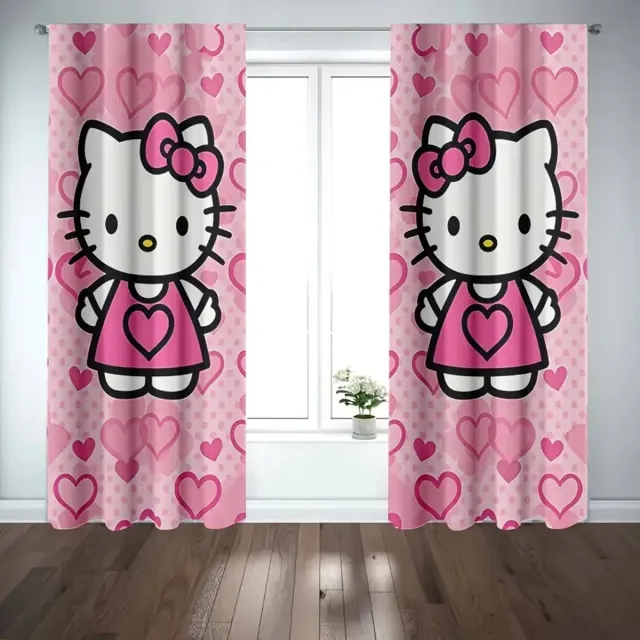 Hello Kitty gordijnen - 120 x 150 cm ( 2 stuks van 60 cm ) roze