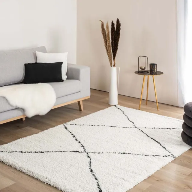 Boho&me Berber vloerkleed - Artisan Atla wit/zwart 80x150