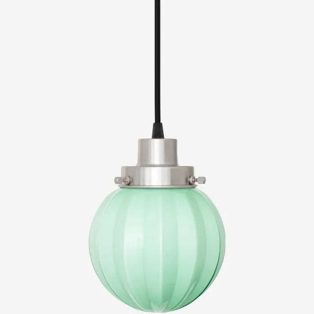 Coloured by Art Hanglamp aan snoer Carambola Mint 20's Matnikkel - Art Deco Trade Zachtgroen
