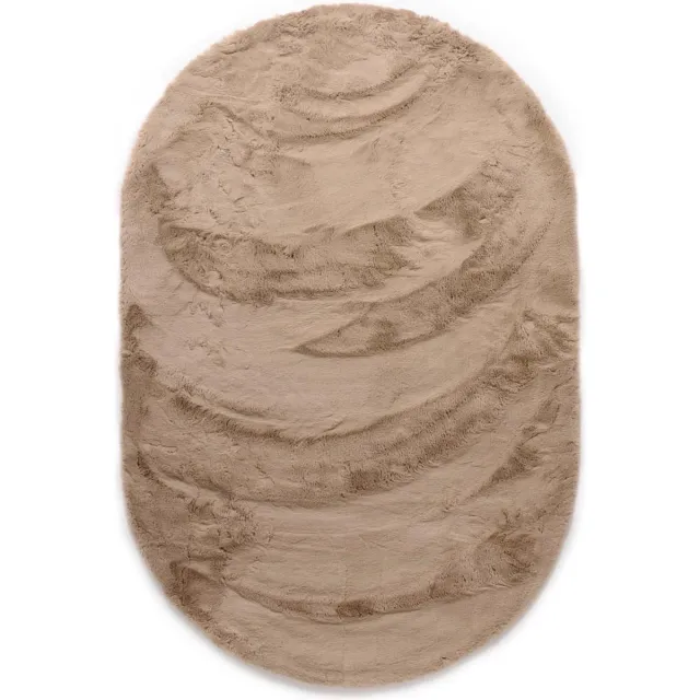 Tapeso Vloerkleed ovaal hoogpolig - Comfy Plus taupe 200x300