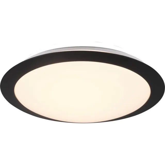 Trio UMBERTO - Plafondlamp - Zwart mat - incl. 1x SMD 12 W - Plafondbevestiging - Lichtbron niet vervangbaar - Niet dimbaar - Badkamerverlichting