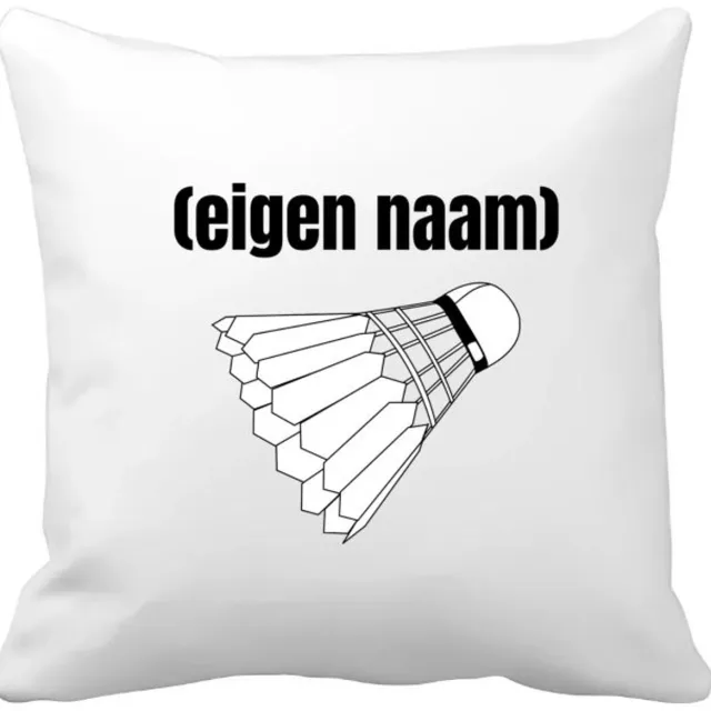 Akyol badminton shuttle met eigen naam Kussen hoes - Badminton - badmintonner - sport - verjaardag cadeau - kado - geschenk - 40 bij 40 cm Multicolor
