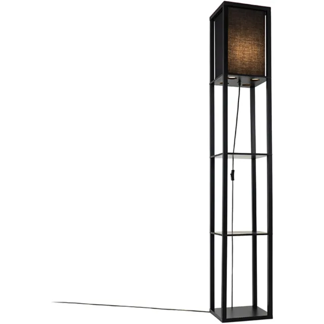 QAZQA stojan - Moderne Vloerlamp | Staande Lamp - 1 lichts - H 159 cm - Zwart - Woonkamer | Slaapkamer | Keuken