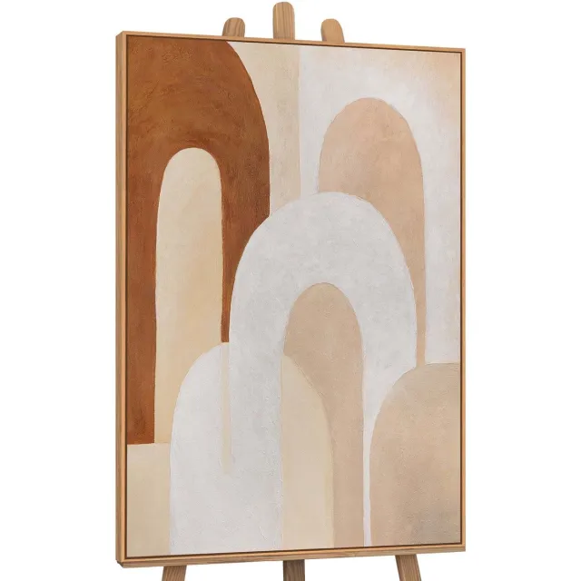 YS Canvas schilderij 140x100 cm handgeschilderd adem van architectuur – YS-Art Gallery – Lijst: Hout – Luxe wanddecoratie Wood