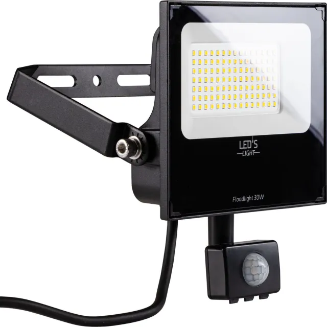 LED's light by Shada LED's Light Floodlight met Bewegingssensor en Daglichtsensor 4800 - 30W - Schijnwerper - Led straler buiten - Schijnwerpers Zwart