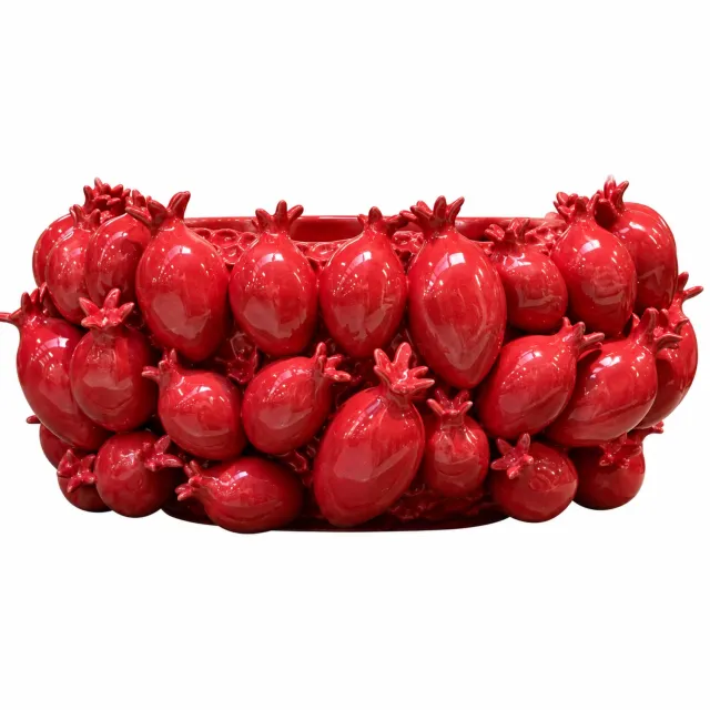 Colmore by Diga vaas granaatappel fuchsia roze keramiek 38x33x19