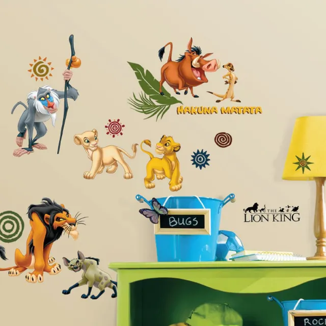 Plakkers Lion king Muurstickers - 48 stuks Full color