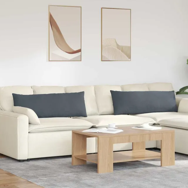 vidaXL Sofa Kussens 2 st fluweel Donkergrijs 120 x 40 cm grijs