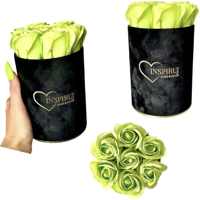 Inspiruj Flowerbox - Zwarte Doos - Rozen - Groene Bloemen Groen;Zwart