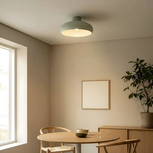 Lindby plafondlamp - 1licht - IJzer - H: 22 cm - E27 - lichtgroen