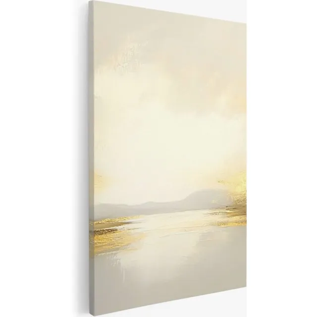 Saammp Canvas Schilderij - Landschap - Neutraal - Abstract kunstwerk - 60x90 - Foto op canvas - Wanddecoratie - Muurdecoratie Woonkamer - Slaapkamer decoratie - Canvas Print Multicolor