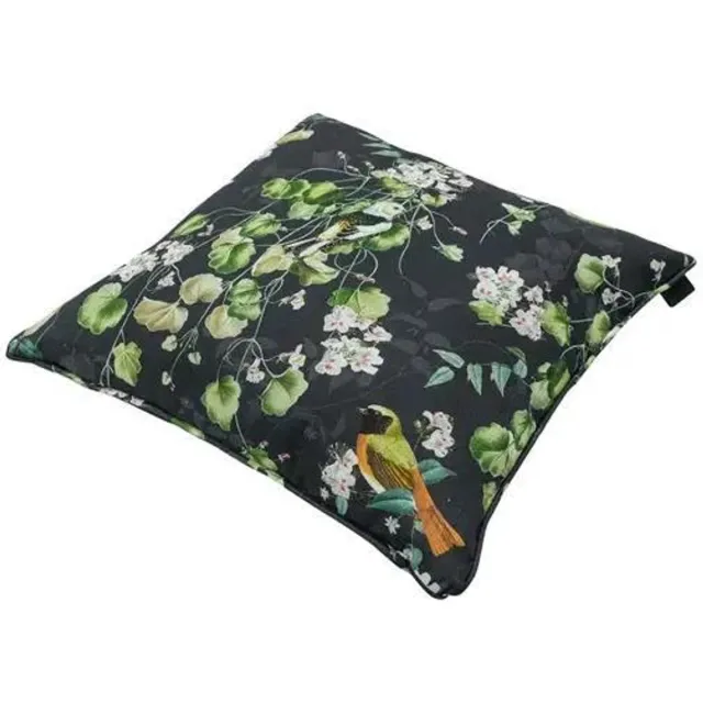 Madison Sierkussen 50x50 met paspel Sadie Groen, Zwart
