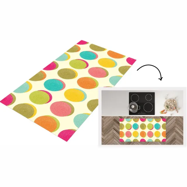 KitchenYeah Keukenloper - Loper keuken - Retro - Bohemian - Patroon - Stippen - Keukenloper vinyl multicolor, foto 7