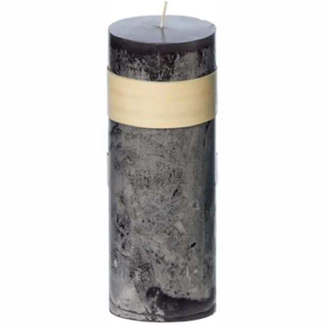 Vance Kitira Stompkaarsen Rustiek Antraciet Ø8 x 23 cm | 180 Branduren | Rustiek Grijs
