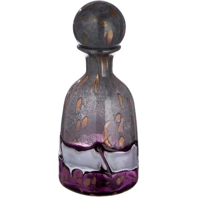 Gilde handwerk design vaas/ bloemenvaas fles lila handgemaakt kerst geschenk lila paars