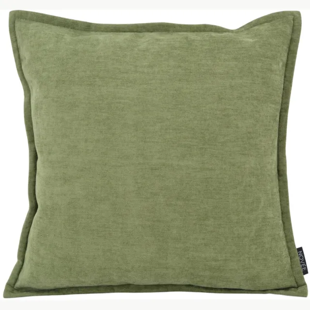 NOVÉE Chenille Piped Groen Kussenhoes | 45x45 cm | Polyester