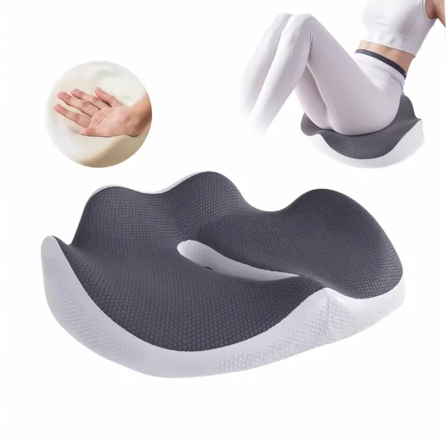 AIMASON Zitkussen Orthopedisch voor Auto, Stoel en Kantoor - Wigkussen van Traagschuim - Ergonomisch voor Rug en Bekkenondersteuning - 45cm Grijs