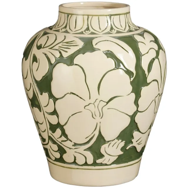 Mica Decorations Vaas Aylin - Groen - Keramiek - Handgemaakt