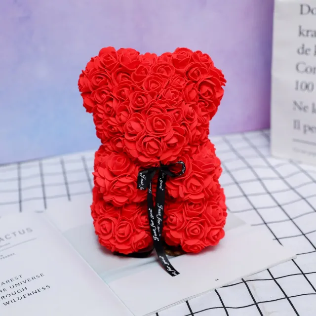 ZeyMem Rozen Teddy Beer Incl. Gift Box | 25 cm |Rose Bear | Rood