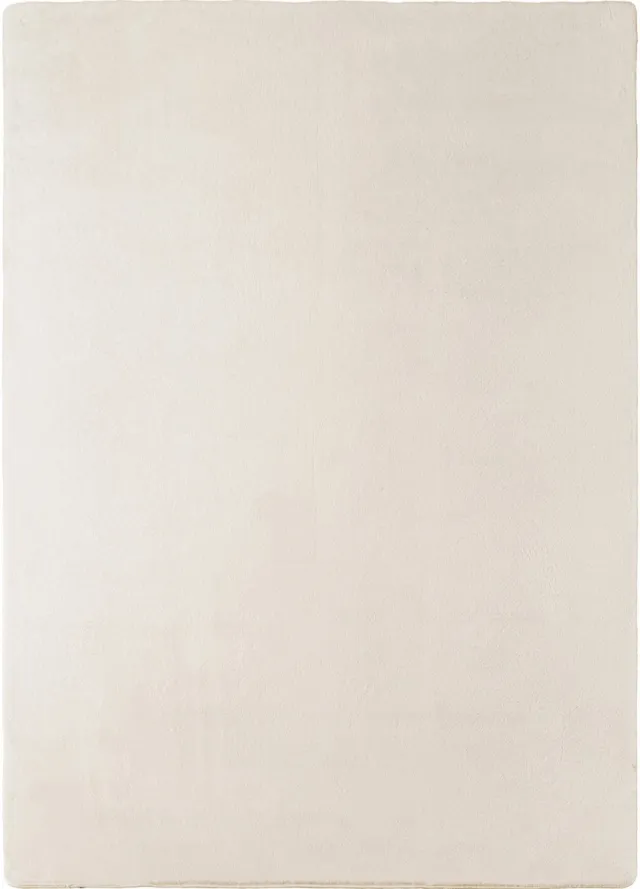 Muratap JOY Effen Soft Rond Vloerkleed – 100% Polyester – Anti-Slip - Creme- 120 CM Ø