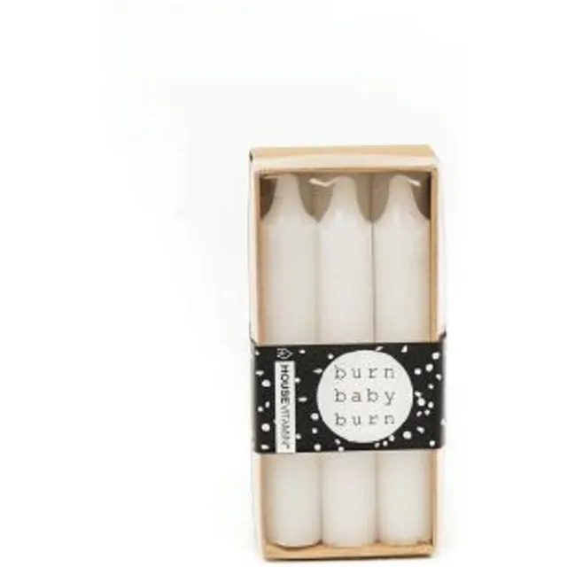 Housevitamin kaarsen 6 stuks 2,3 x 14 cm-Wit